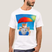 Kat in de krant leest de krant t-shirt (Voorkant)