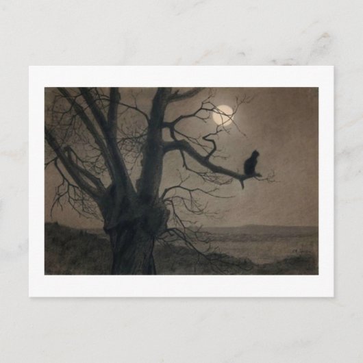 Kat in de Moonlight, Alexandre Steinlen Briefkaart (Voorkant)