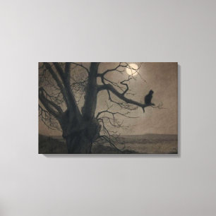 Kat in de Moonlight, Alexandre Steinlen Canvas Afdruk