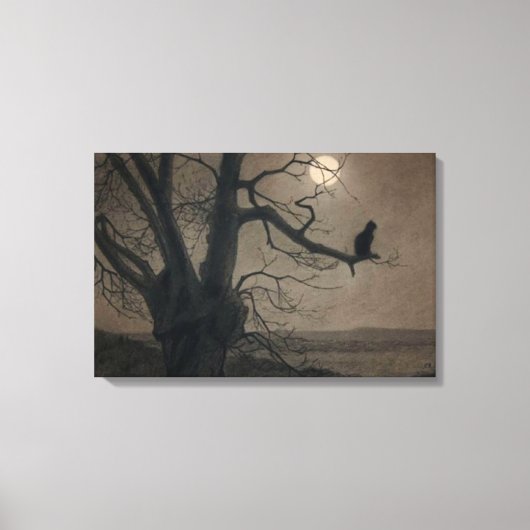 Kat in de Moonlight, Alexandre Steinlen Canvas Afdruk (Voorkant)
