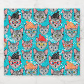 Kat in de pet bier etiket (Enkel label)