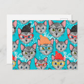 Kat in de pet briefkaart (Voorkant / Achterkant)