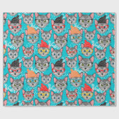 Kat in de pet cadeaupapier (Vlak)