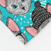 Kat in de pet fleece deken (Hoek)