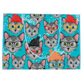 Kat in de pet groot cadeauzakje (Achterkant)