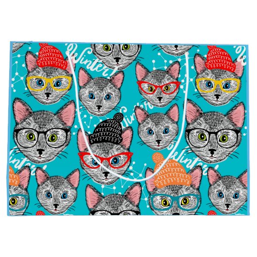 Kat in de pet groot cadeauzakje (Achterkant)