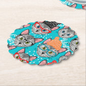 Kat in de pet kartonnen onderzetters (Gekanteld)