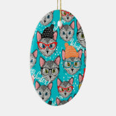 Kat in de pet keramisch ornament (Rechts)