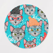 Kat in de pet labels (Design 1)