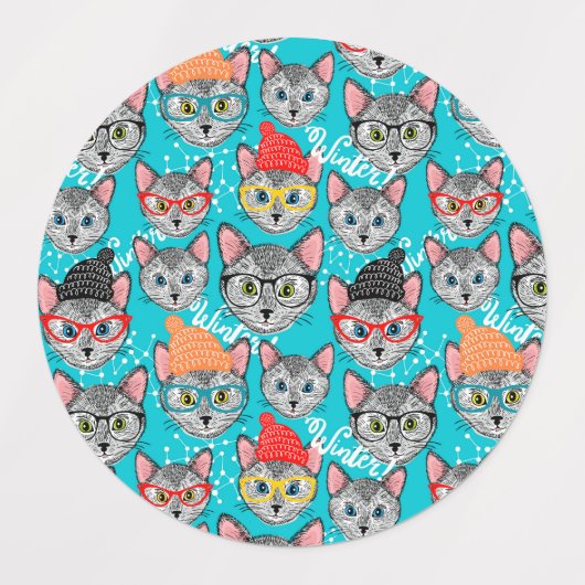 Kat in de pet labels (Design 2)