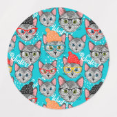 Kat in de pet labels (Design 2)