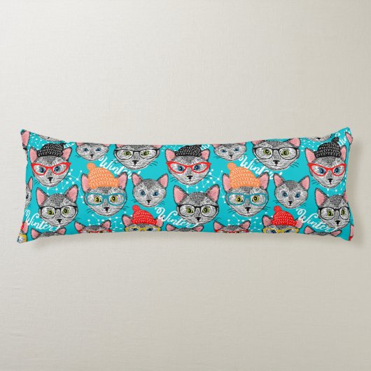 Kat in de pet lichaamskussen (Voorkant)