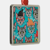 Kat in de pet metalen ornament (Rechts)