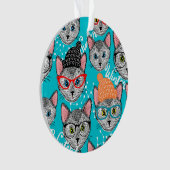 Kat in de pet ornament (voorkant)