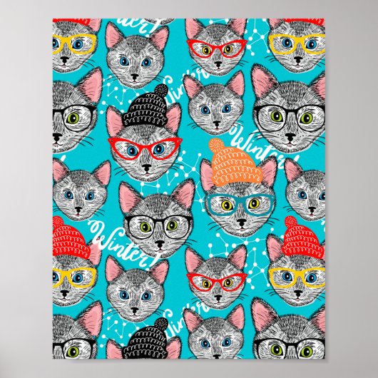 Kat in de pet poster (Voorkant)