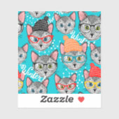 Kat in de pet sticker (Vel)