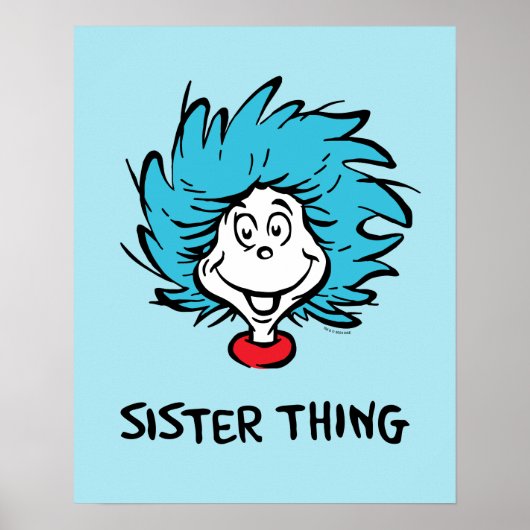 Kat in de Pet | Thing 1 Thing 2 - Zuster Thding Poster (Voorkant)