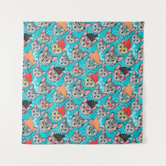 Kat in de pet wandkleed (Voorkant)