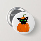 Kat in de pompoenknop ronde button 5,7 cm (Voorkant /achterkant)