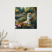 Kat in de prachtige tuin poster (Keuken)