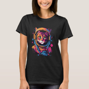 Kat In De Ruimte Astronaut Kat Planeten Stelsel Gr T-shirt