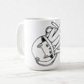 kat in de ruimte koffiemok (Voorkant links)