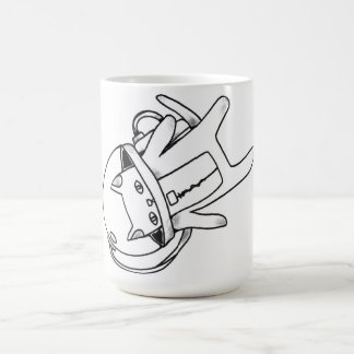 kat in de ruimte koffiemok