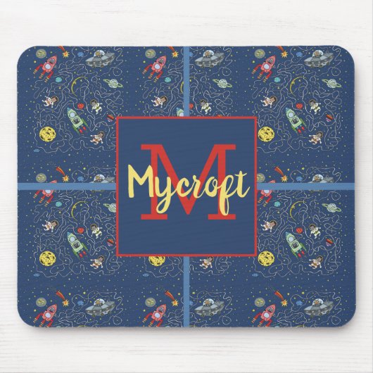 Kat in de ruimte muismat (Voorkant)