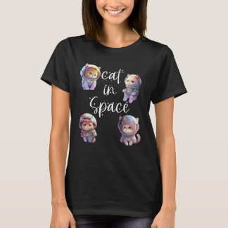 Kat In De Ruimte Schattige Astronaut Katten T-shirt