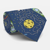 Kat in de ruimte stropdas (Opgerold)