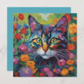 Kat In De Tuin Groeten Kaart (Voorkant / Achterkant)