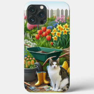 Kat in de tuin / Kattenliefhebbers iPhone 13 Pro Max Hoesje