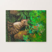 Kat in de tuin Puzzle Legpuzzel (Horizontaal)