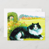 Kat in de Vloertuin, Louis Wain Briefkaart (Voorkant / Achterkant)