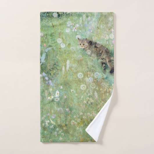 Kat in de zomerweide, Bruno Liljefors Handdoek (Handdoek)