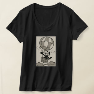 Kat in een ballonmand t-shirt
