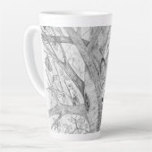 Kat in een boom latte mok (Linkerhoek)