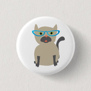 Kat in een bril Button