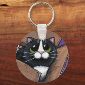 Kat in een doos Sleutelhanger (Voorkant)