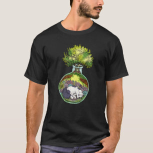 Kat in een Fles Mooie Waterverf Rozenboom Kat T-shirt
