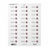 Kat in een kerstmuts Vrolijk Kerstmis retouradres Etiket (Full Sheet)