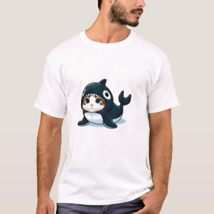 Kat in een orka kostuum t-shirt