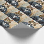 Kat in een pak cadeaupapier (Hoek)