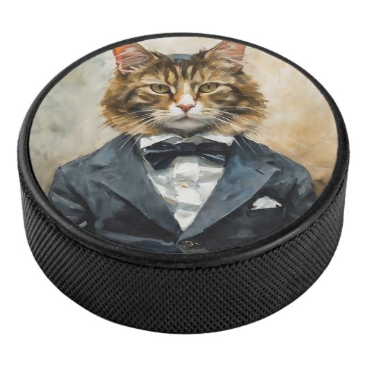 Kat in een pak hockey puck (3/4)