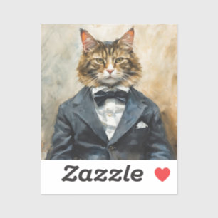 Kat in een pak sticker
