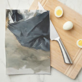 Kat in een pak theedoek (Quarter Fold)