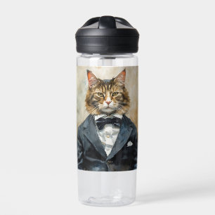 Kat in een pak waterfles