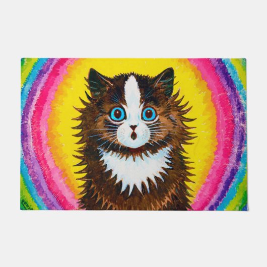 Kat in een regenboog, Louis Wain Deurmat (Voorkant)