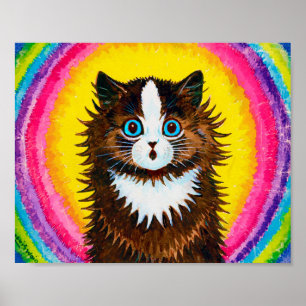 Kat in een regenboog, Louis Wain Poster