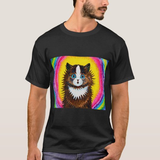 Kat in een regenboog, Louis Wain T-shirt (Voorkant)